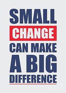 Wall Art - Digital Art - Small Change Can Make A Big Difference Motivational Quotes Poster by Lab No 4 The Quotography Department