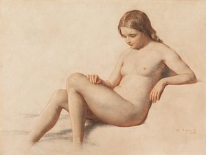 Wall Art - Drawing - Study Of A Nude by William Mulready