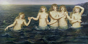 Wall Art - Painting - The Sea Maidens by Evelyn De Morgan