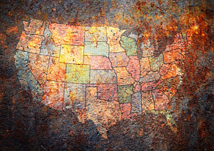 Wall Art - Digital Art - The United States by Michael Tompsett