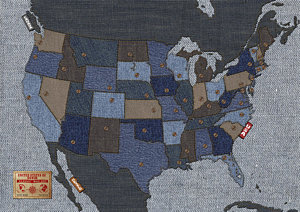 Wall Art - Digital Art - United States Of Denim by Michael Tompsett