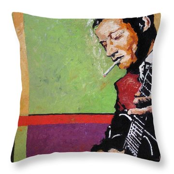 Jazz Guitarist Throw Pillow