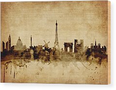 Paris Skyline Wood Prints