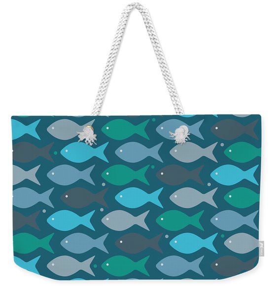 Fish Blue  Weekender Tote Bag