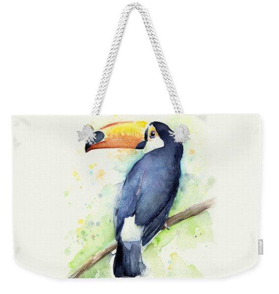 Toucan Watercolor Weekender Tote Bag