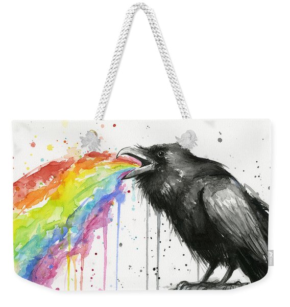 Raven Tastes The Rainbow Weekender Tote Bag