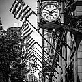 Chicago Macy's Clock in Black and White by Paul Velgos
