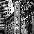 Chicago Theater Sign in Black and White by Paul Velgos
