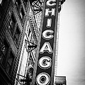 Chicago Theatre Sign in Black and White by Paul Velgos