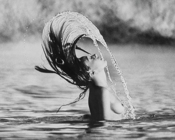 Wall Art - Photograph - Marisa Berenson Flipping Her Hair In Water by Arnaud de Rosnay