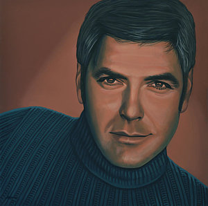 Wall Art - Painting - George Clooney Painting by Paul Meijering