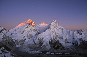 Wall Art - Photograph - Moon Over Mount Everest Summit by Grant  Dixon