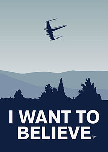 Wall Art - Digital Art - My I Want To Believe Minimal Poster-xwing by Chungkong Art