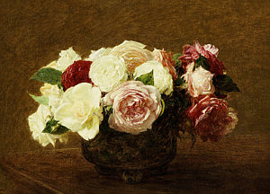 Wall Art - Painting - Roses by Ignace Henri Jean Fantin-Latour