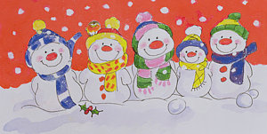 Wall Art - Painting - Snow Family  by Diane Matthes