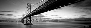 Wall Art - Photograph - Twilight, Bay Bridge, San Francisco by Panoramic Images