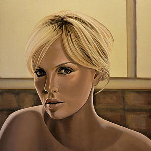 Wall Art - Painting - Charlize Theron Painting by Paul Meijering