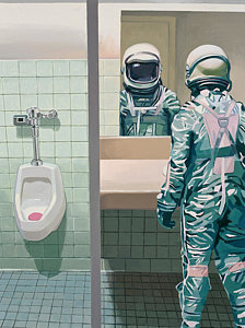 Science Fiction Wall Art - Painting - Men's Room by Scott Listfield