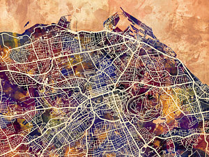Wall Art - Digital Art - Edinburgh Street Map by Michael Tompsett