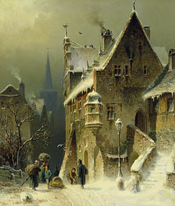 Wall Art - Painting - A Small Town In The Rhine by August Schlieker