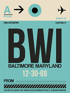 Wall Art - Digital Art - Baltimore Airport Poster 1 by Naxart Studio