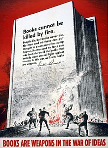 Wall Art - Drawing - Books Are Weapons In The War Of Ideas 1942 Us World War II Anti-german Poster Showing Nazis  by Anonymous