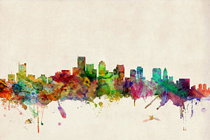 City Scenes Wall Art - Digital Art - Boston Skyline by Michael Tompsett