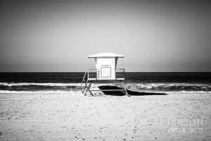 Wall Art - Photograph - California Lifeguard Tower Black And White Picture by Paul Velgos