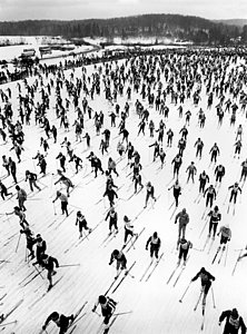 Wall Art - Photograph - Cross Country Ski Race by Underwood Archives