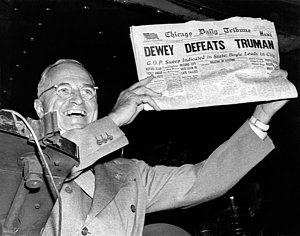 Wall Art - Photograph - Dewey Defeats Truman Newspaper by Underwood Archives