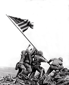 Wall Art - Photograph - Flag Raising At Iwo Jima by Underwood Archives
