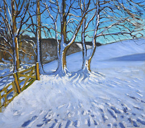 Wall Art - Painting - Gate And Trees Winter Dam Lane Derbyshire by Andrew Macara