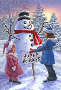 Wall Art - Painting - Happy Holidays by Richard De Wolfe