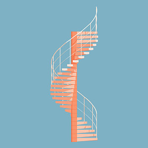 Wall Art - Digital Art - Helical Stairs by Peter Cassidy