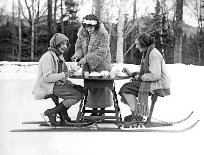 Wall Art - Photograph - Ice Skating Tea Time by Underwood Archives