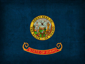 Wall Art - Mixed Media - Idaho State Flag Art On Worn Canvas by Design Turnpike