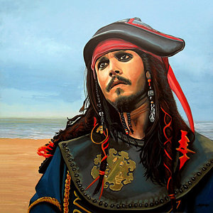 Wall Art - Painting - Johnny Depp As Jack Sparrow by Paul Meijering
