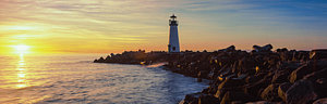 Wall Art - Photograph - Lighthouse On The Coast At Dusk, Walton by Panoramic Images