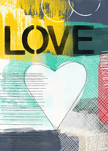 Wall Art - Painting - Love Graffiti Style- Print Or Greeting Card by Linda Woods
