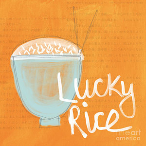 Wall Art - Painting - Lucky Rice by Linda Woods