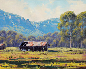 Wall Art - Painting - Megalong Valley Shed by Graham Gercken