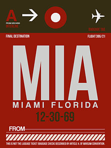Wall Art - Digital Art - Mia Miami Airport Poster 4 by Naxart Studio