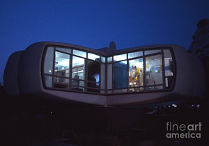 Wall Art - Photograph - Monsanto House Of The Future At Disneyland At Night 1961 by The Harrington Collection