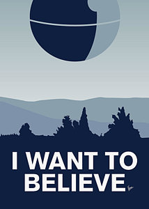 Wall Art - Digital Art - My I Want To Believe Minimal Poster-deathstar by Chungkong Art