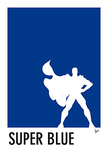 Wall Art - Digital Art - My Superhero 03 Super Blue Minimal Poster by Chungkong Art
