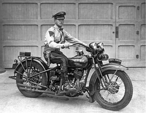 Wall Art - Photograph - New Jersey Motorcycle Trooper by Underwood Archives