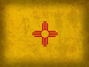 Wall Art - Mixed Media - New Mexico State Flag Art On Worn Canvas by Design Turnpike