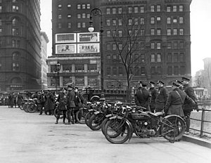 Wall Art - Photograph - Ny Motorcycle Police by Underwood Archives