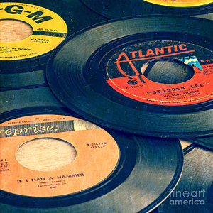 Wall Art - Photograph - Old 45 Records Square Format by Edward Fielding