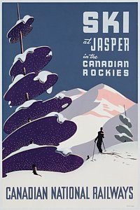 Wall Art - Painting - Poster Advertising The Canadian Ski Resort Jasper by Canadian School